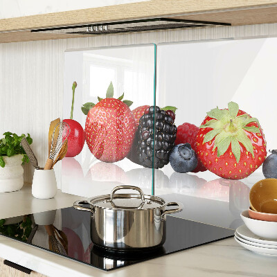 Tagliere in vetro temperato con motivo frutti di bosco