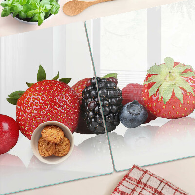 Tagliere in vetro temperato con motivo frutti di bosco