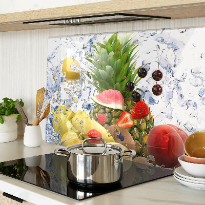 Tagliere in vetro con stampa motivo frutta immersa in acqua