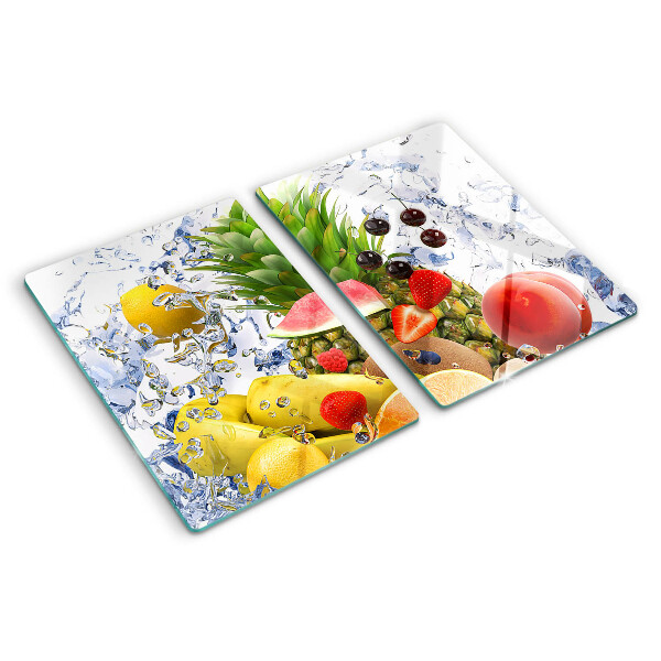 Tagliere in vetro con stampa motivo frutta immersa in acqua