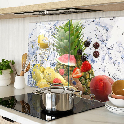 Tagliere in vetro con stampa motivo frutta immersa in acqua