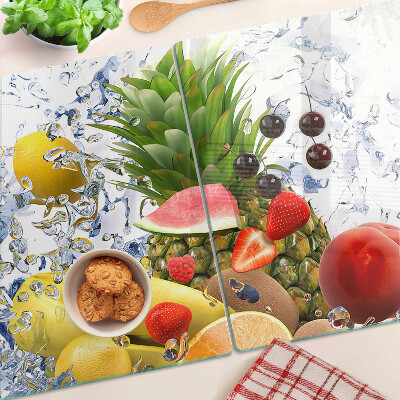 Tagliere in vetro con stampa motivo frutta immersa in acqua