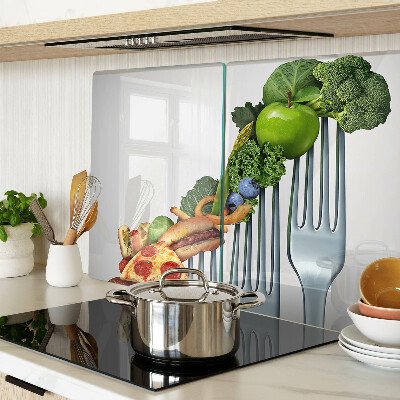 Tagliere in vetro temperato Cibo sulla forchetta