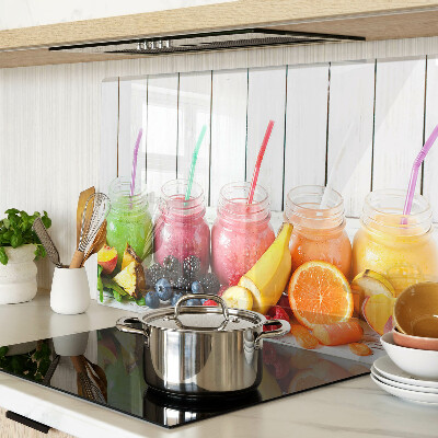 Tagliere in vetro temperato con decoro a cocktail di frutta e guarnizioni