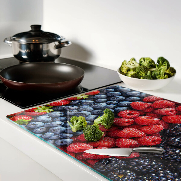 Tagliere in vetro temperato con motivo frutti di bosco