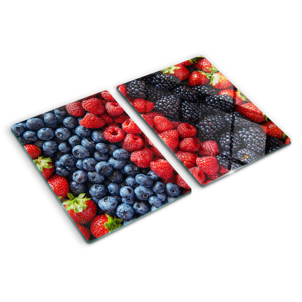 Tagliere in vetro temperato con motivo frutti di bosco