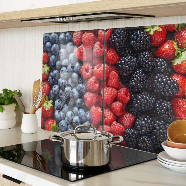 Tagliere in vetro temperato con motivo frutti di bosco