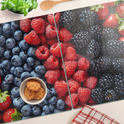 Tagliere in vetro temperato con motivo frutti di bosco