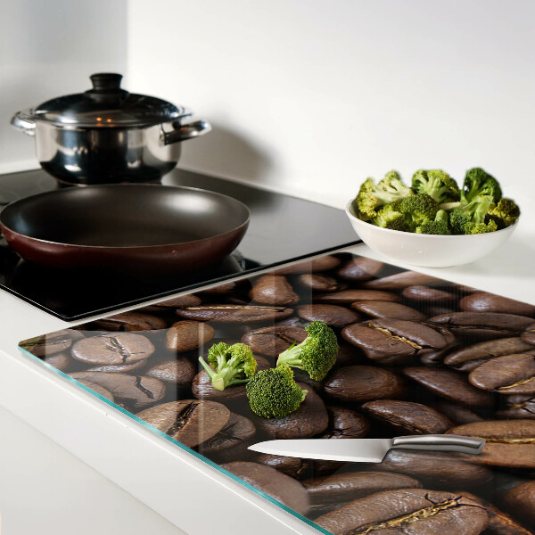 Tagliere in vetro con motivo a chicchi di caffè