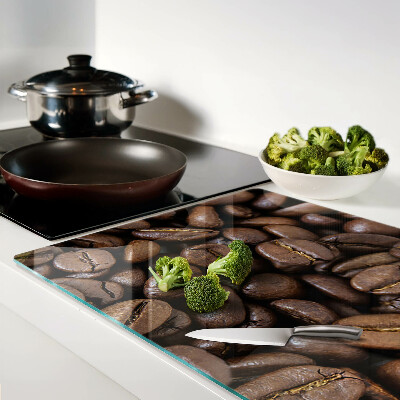 Tagliere in vetro con motivo a chicchi di caffè