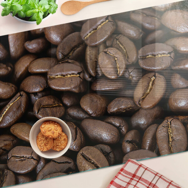 Tagliere in vetro con motivo a chicchi di caffè