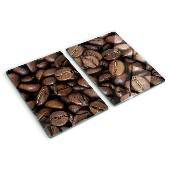 Tagliere in vetro con motivo a chicchi di caffè