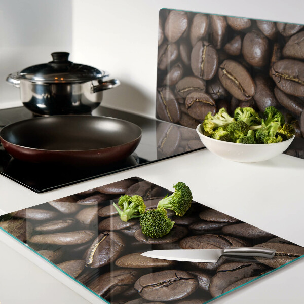 Tagliere in vetro con motivo a chicchi di caffè