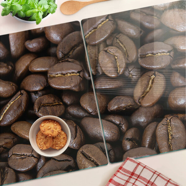 Tagliere in vetro con motivo a chicchi di caffè