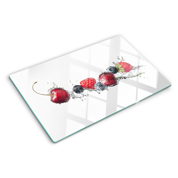 Tagliere in vetro temperato con motivo frutta immersa in acqua