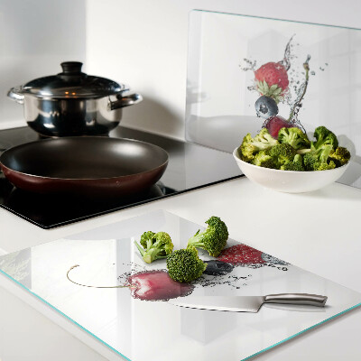 Tagliere in vetro temperato con motivo frutta immersa in acqua