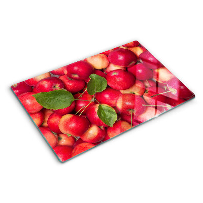 Tagliere in vetro temperato con motivo di mele in varie tonalità