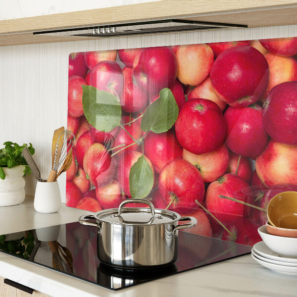 Tagliere in vetro temperato con motivo di mele in varie tonalità