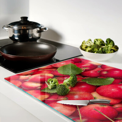 Tagliere in vetro temperato con motivo di mele in varie tonalità