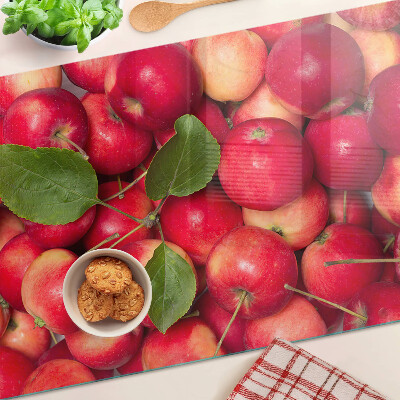 Tagliere in vetro temperato con motivo di mele in varie tonalità