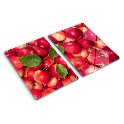 Tagliere in vetro temperato con motivo di mele in varie tonalità