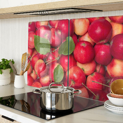 Tagliere in vetro temperato con motivo di mele in varie tonalità