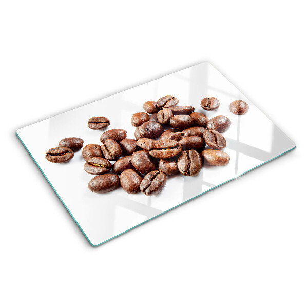 Tagliere in vetro con motivo di chicchi di caffè