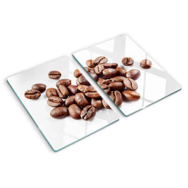 Tagliere in vetro con motivo di chicchi di caffè