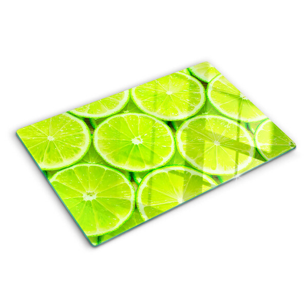 Tagliere in vetro temperato con motivo a fette di lime
