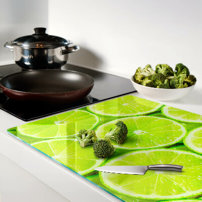 Tagliere in vetro temperato con motivo a fette di lime