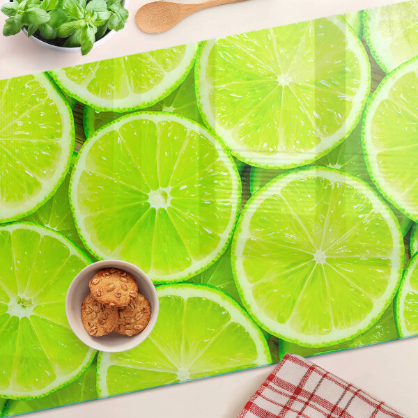 Tagliere in vetro temperato con motivo a fette di lime