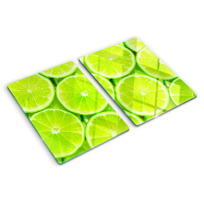 Tagliere in vetro temperato con motivo a fette di lime
