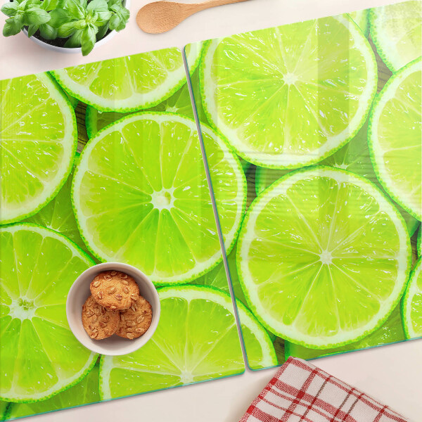 Tagliere in vetro temperato con motivo a fette di lime