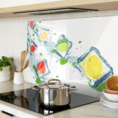 Tagliere in vetro temperato con motivo fruttato e fette colorate