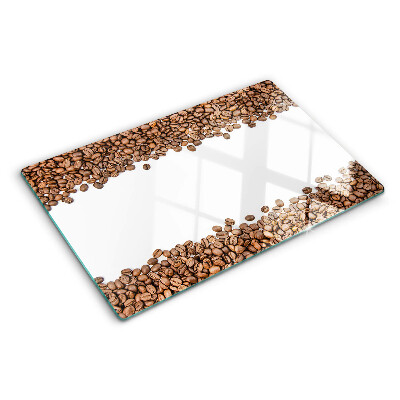 Tagliere in vetro con motivo a chicchi di caffè