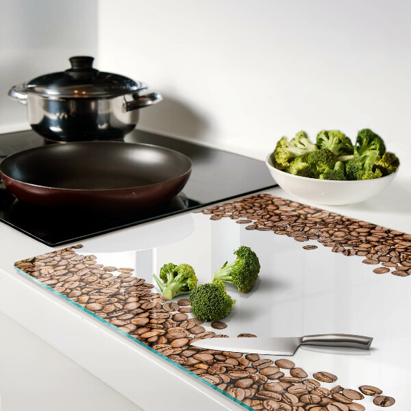 Tagliere in vetro con motivo a chicchi di caffè