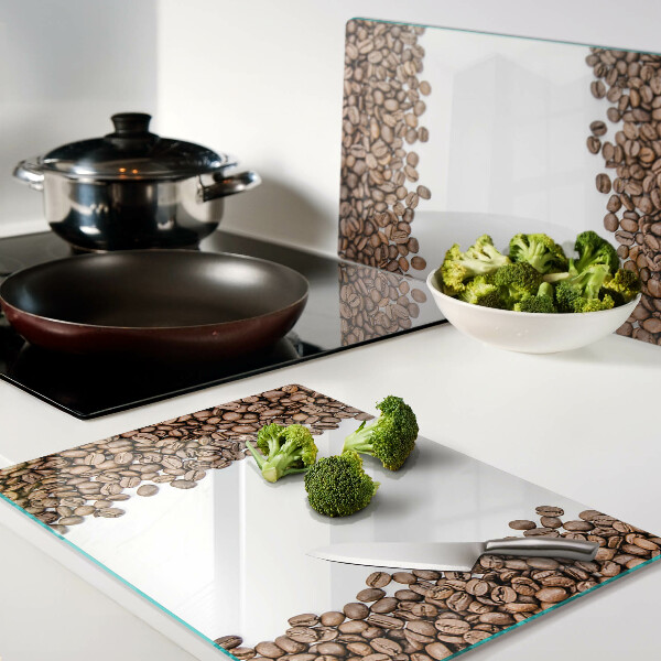 Tagliere in vetro con motivo a chicchi di caffè