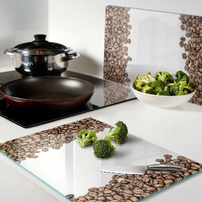 Tagliere in vetro con motivo a chicchi di caffè