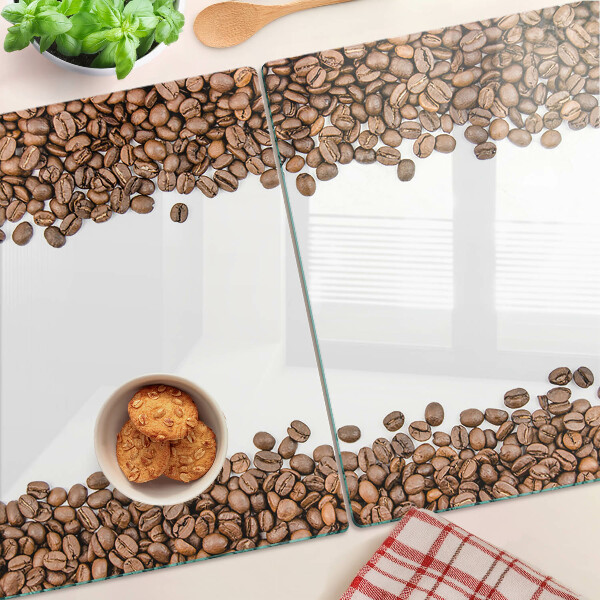 Tagliere in vetro con motivo a chicchi di caffè