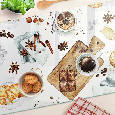 Tagliere in vetro temperato Delizie al caffè e dolci