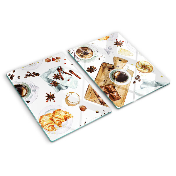 Tagliere in vetro temperato Delizie al caffè e dolci