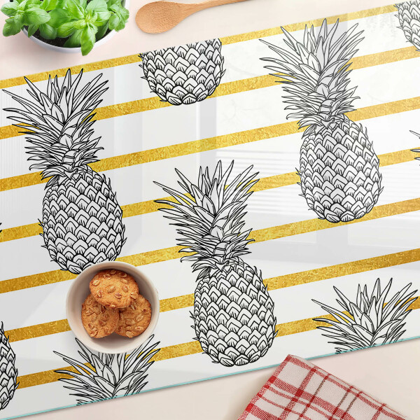 Tagliere in vetro Ananas sulle strisce