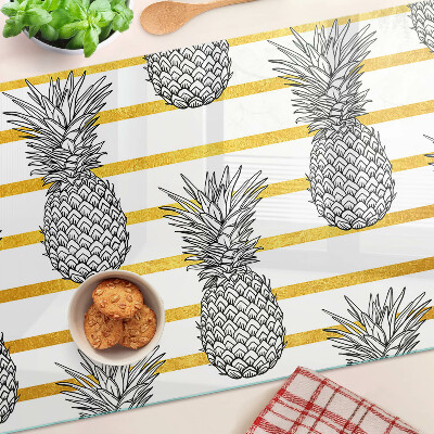 Tagliere in vetro Ananas sulle strisce