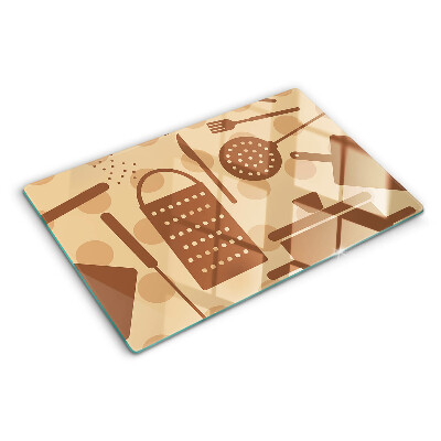 Tagliere in vetro temperato in stile retrò come accessorio da cucina