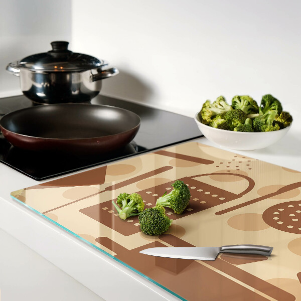 Tagliere in vetro temperato in stile retrò come accessorio da cucina