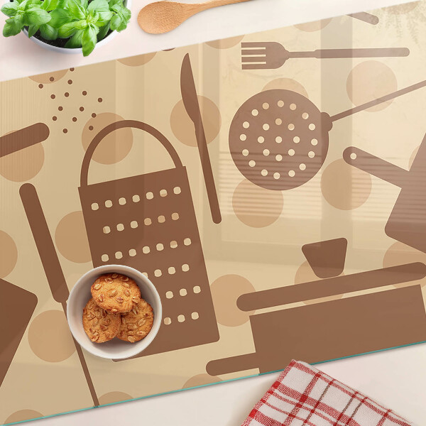 Tagliere in vetro temperato in stile retrò come accessorio da cucina