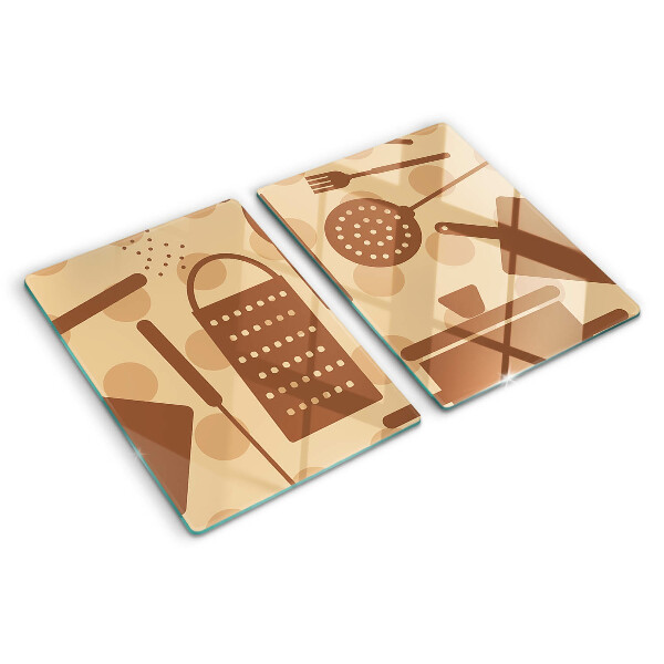 Tagliere in vetro temperato in stile retrò come accessorio da cucina