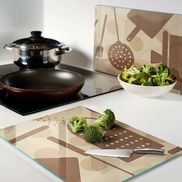 Tagliere in vetro temperato in stile retrò come accessorio da cucina