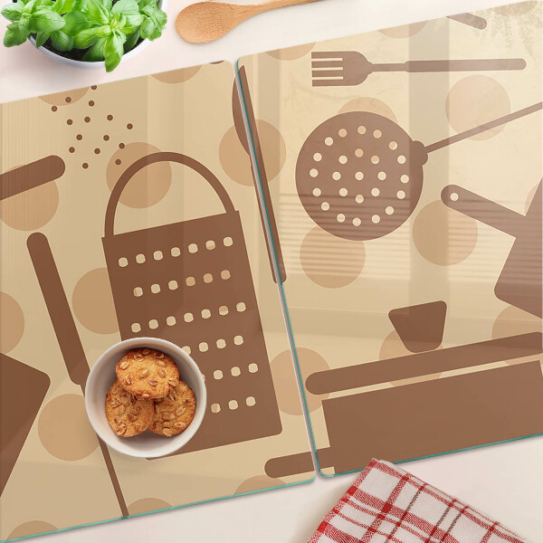 Tagliere in vetro temperato in stile retrò come accessorio da cucina