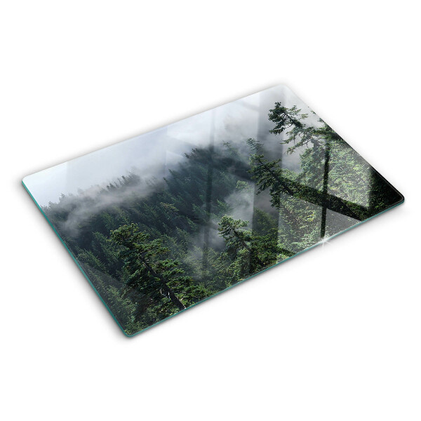 Tagliere in vetro con decorazione «Foresta tra le nuvole»
